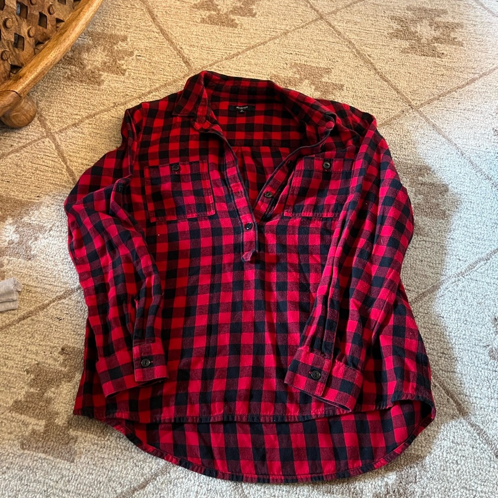 M Madewell Quarter Button Flannel